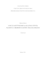UTJECAJ AKUPUNKTURE NA KVALITETU ŽIVOTA PACIJENTA S OBZIROM NA DUŽINU TRAJANJA BOLESTI