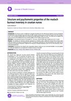 Structure and psychometric properties of the maslach burnout inventory in croatian nurses