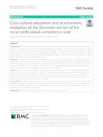 Cross-cultural adaptation and psychometric evaluation of the Slovenian version of the nurse professional competence scale