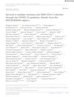 Survival in multiple myeloma and SARS‐COV‐2 infection through the COVID‐19 pandemic: Results from the EPICOVIDEHA registry