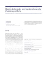 prikaz prve stranice dokumenta Navike i stavovi o prehrani maturanata Medicinske škole