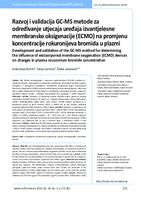 prikaz prve stranice dokumenta Razvoj i validacija GC-MS metode za određivanje utjecaja uređaja izvantjelesne membranske oksigenacije (ECMO) na promjenu koncentracije rokuronijeva bromida u plazmi
