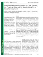prikaz prve stranice dokumenta Granulysin Expression in Lymphocytes that Populate the Peripheral Blood and the Myocardium after an Acute Coronary Event